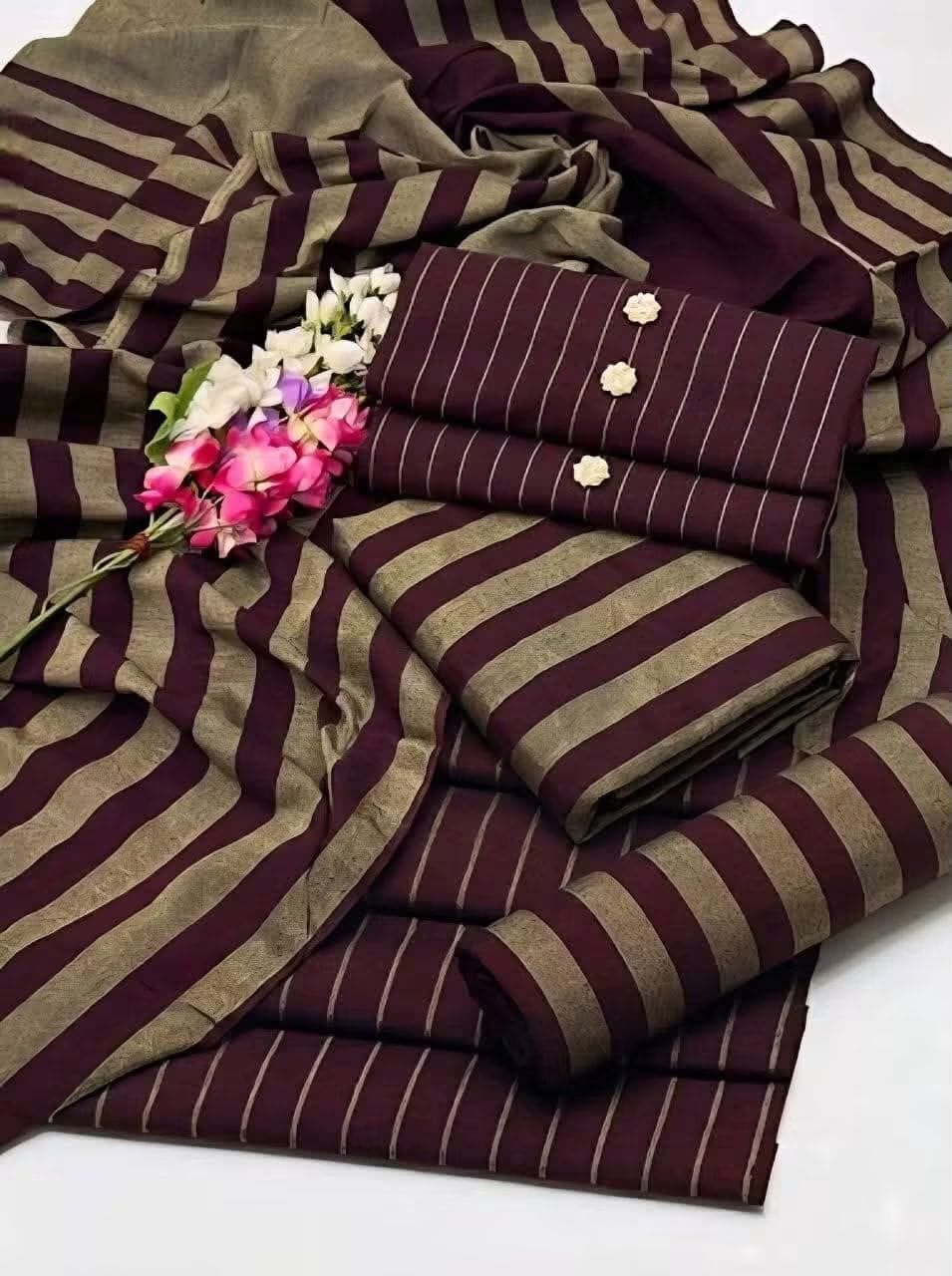 3pc Multani Susi Suit (Mehroon)