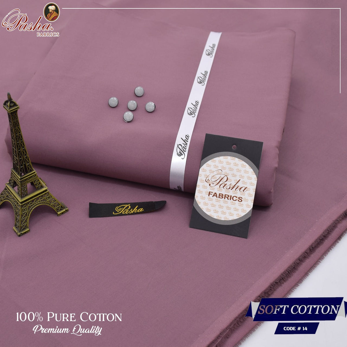 Pasha soft cotton suit for men in light purple shade