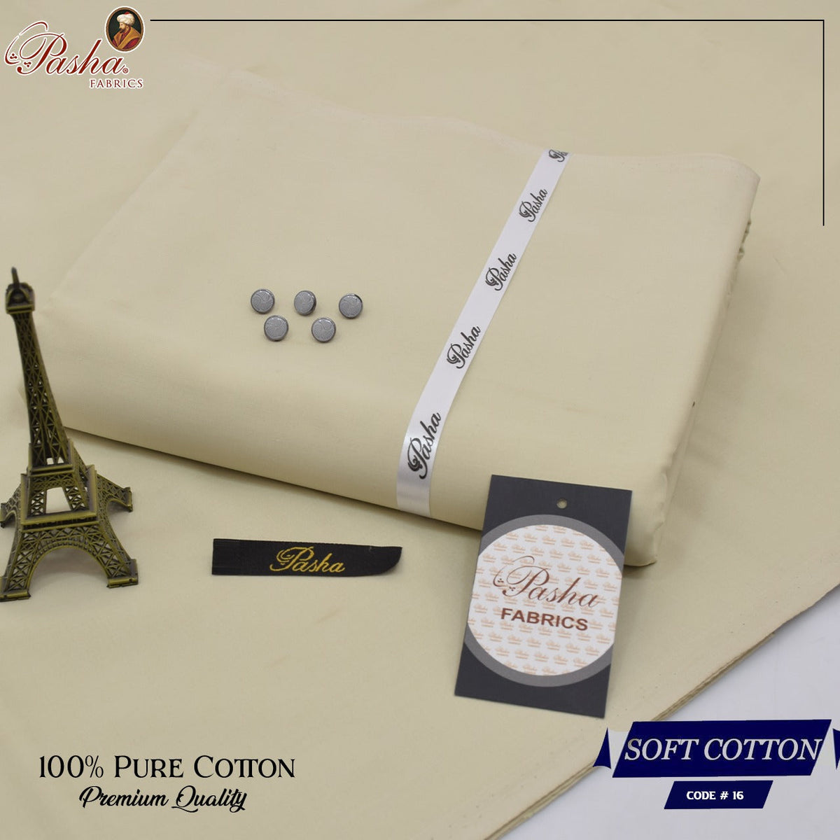 Pasha soft cotton suit for men in beige
