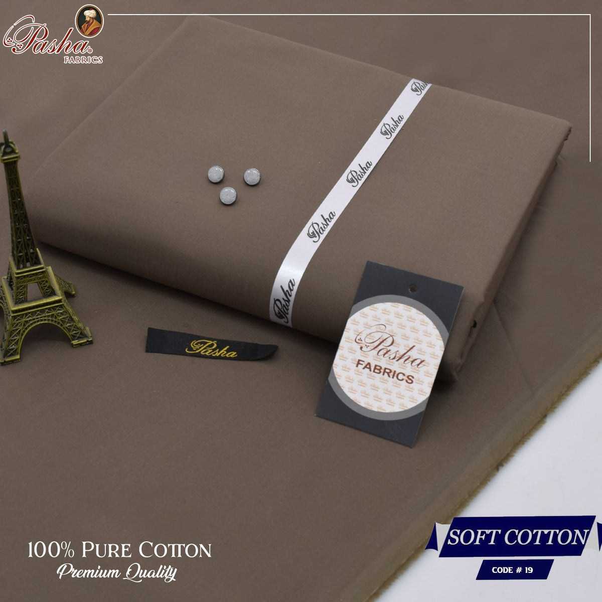 Pasha soft cotton suit for men in chocolate brown