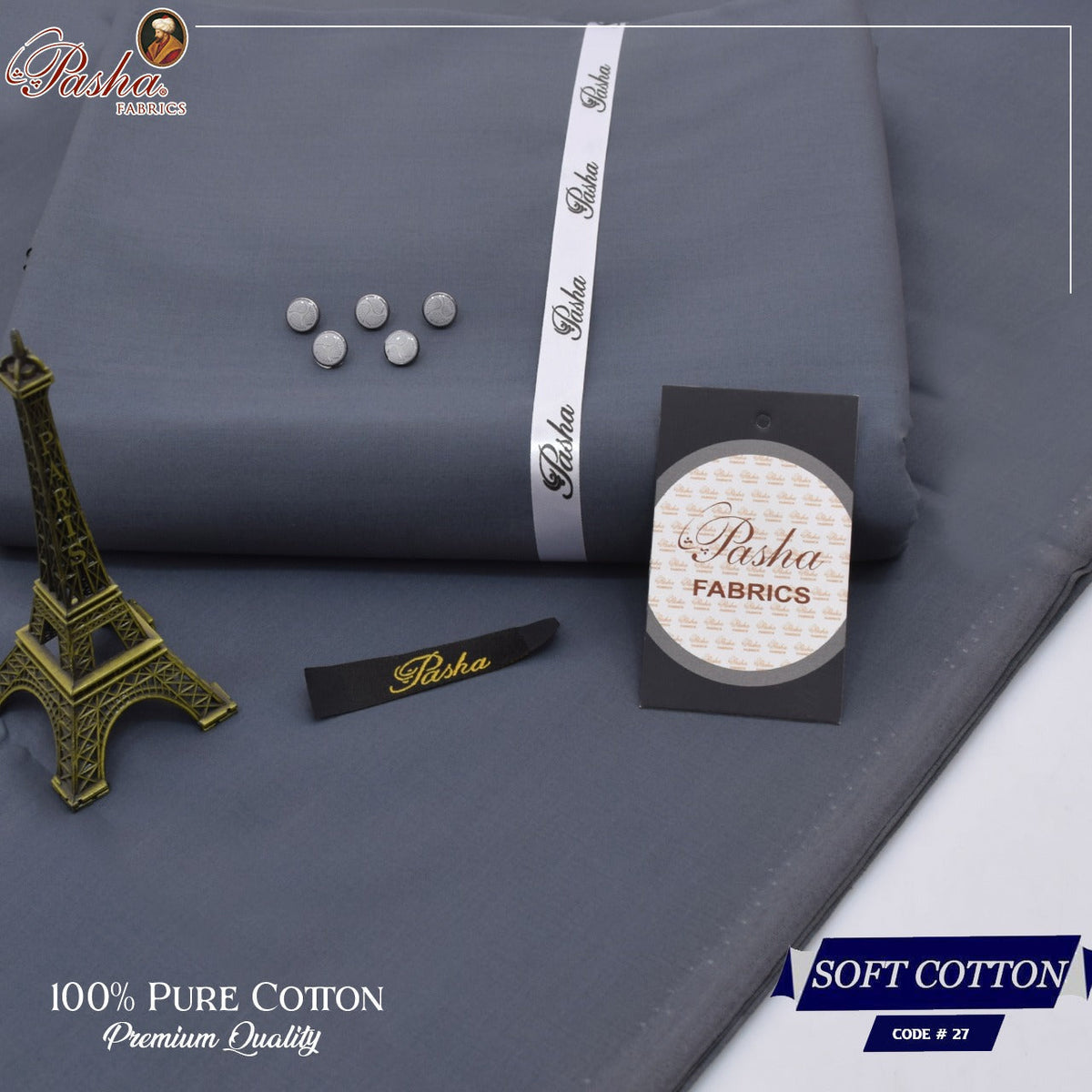 Pasha soft cotton for men suit in gray