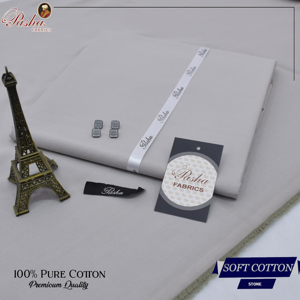 Pasha soft cotton suit for men in stone