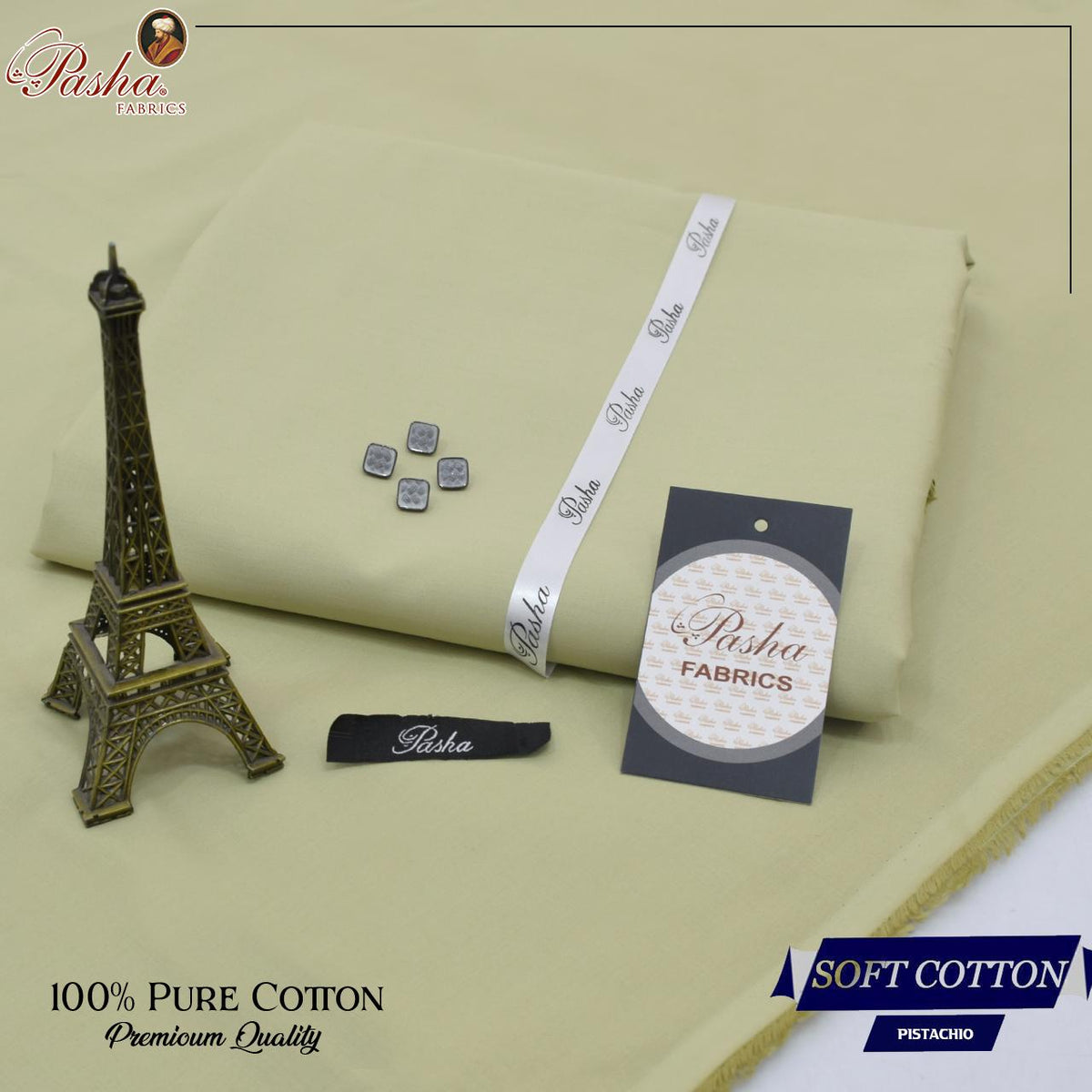 Pasha soft cotton suit for men in pistachio