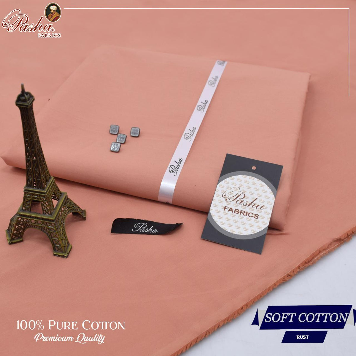 Pasha soft cotton suit for men in rust