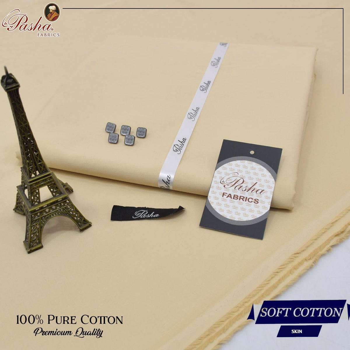Pasha soft cotton suit for men in skin