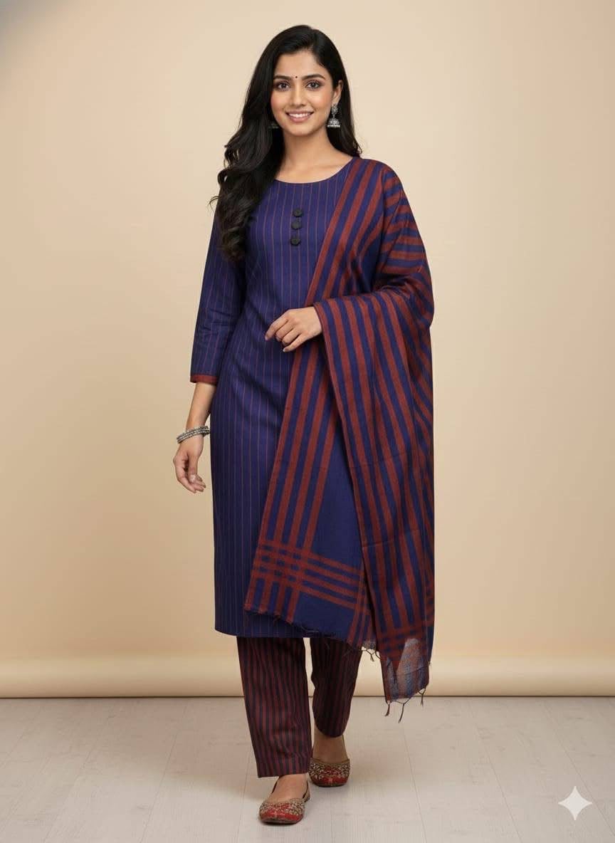 3pc Multani Susi Suit (Purple Mehroon)